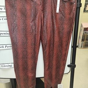 ASOS Red Croc-Embossed Pant Unisex Waist 48 L34 NWT